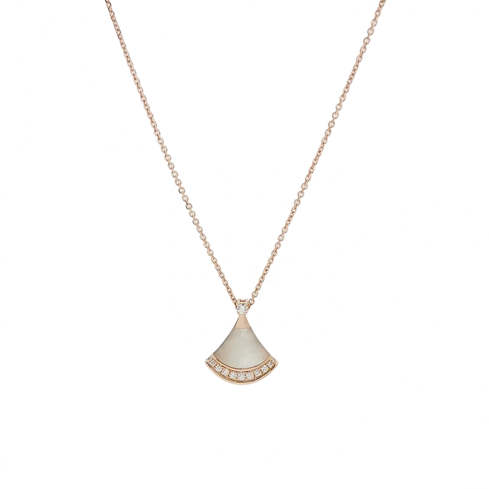 Bvlgari Divas' Dream Necklace, 18K Rose Gold, Diamond and Mother-of-Pearl