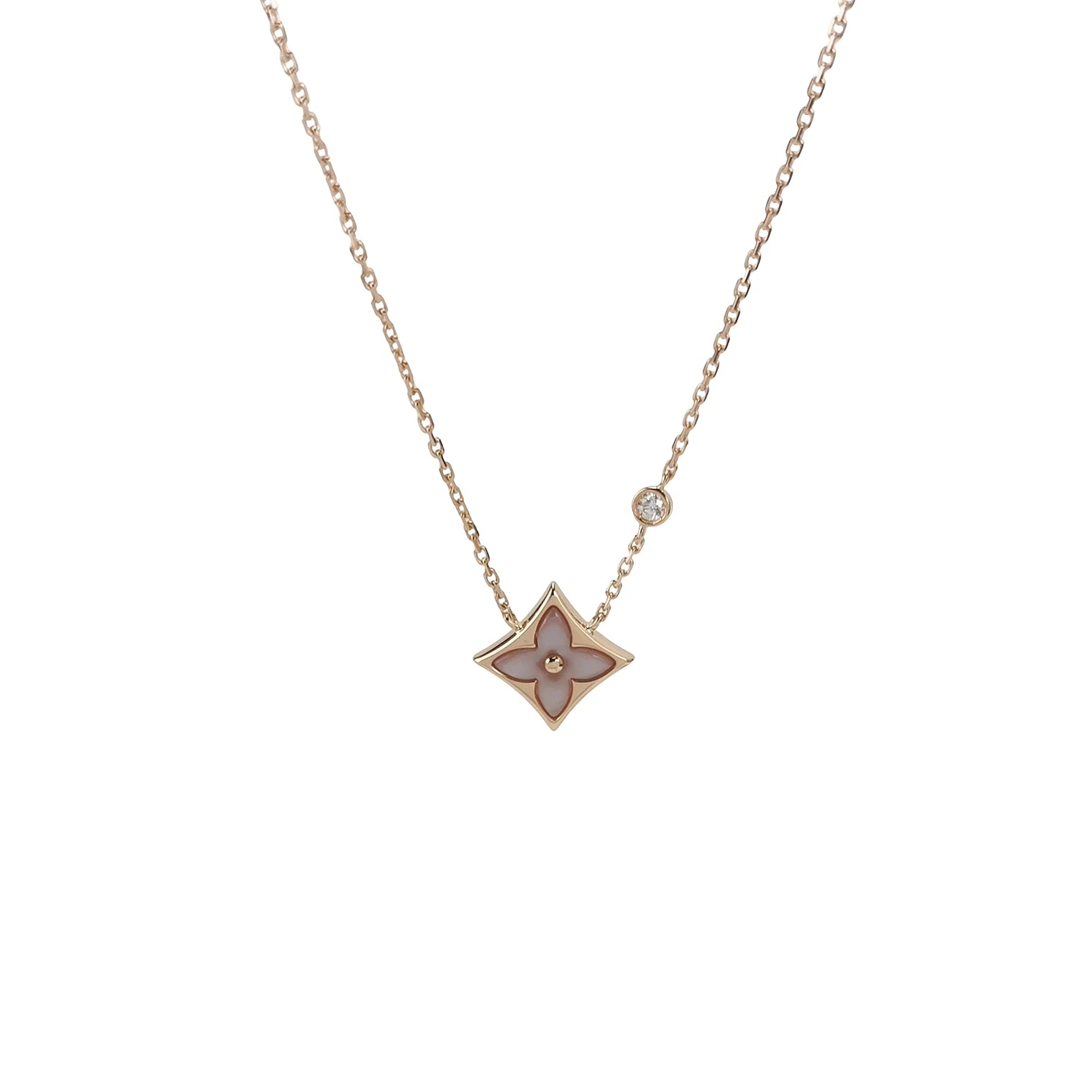 Louis Vuitton Color Blossom Necklace, 18K Rose Gold, Diamond and Mother-of-Pearl