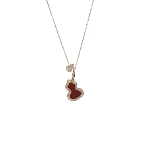 Qeelin Wulu Necklace, 18K Rose Gold, Diamond and Agate