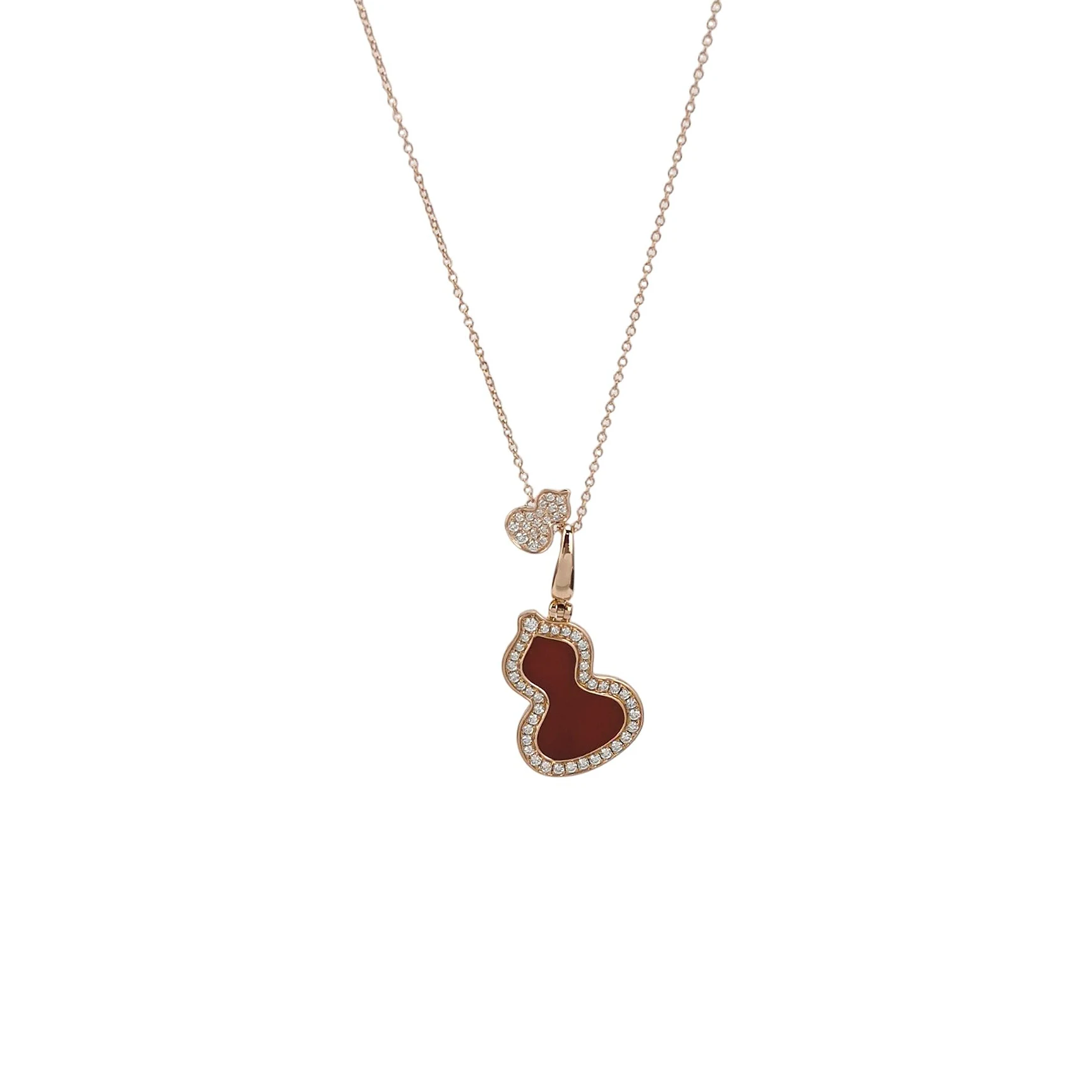 Qeelin Wulu Necklace, 18K Rose Gold, Diamond and Agate
