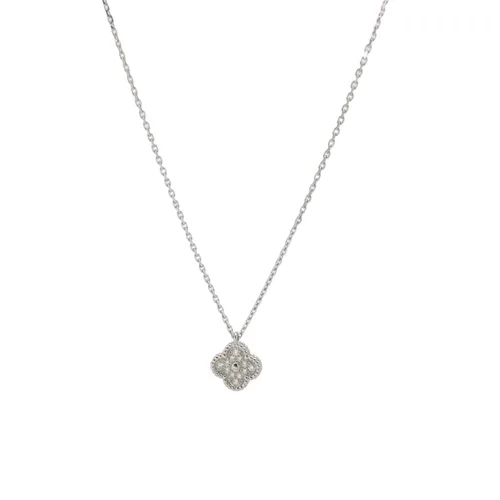 Van Cleef & Arpels Sweet Alhambra Necklace, 18K White Gold, Diamond