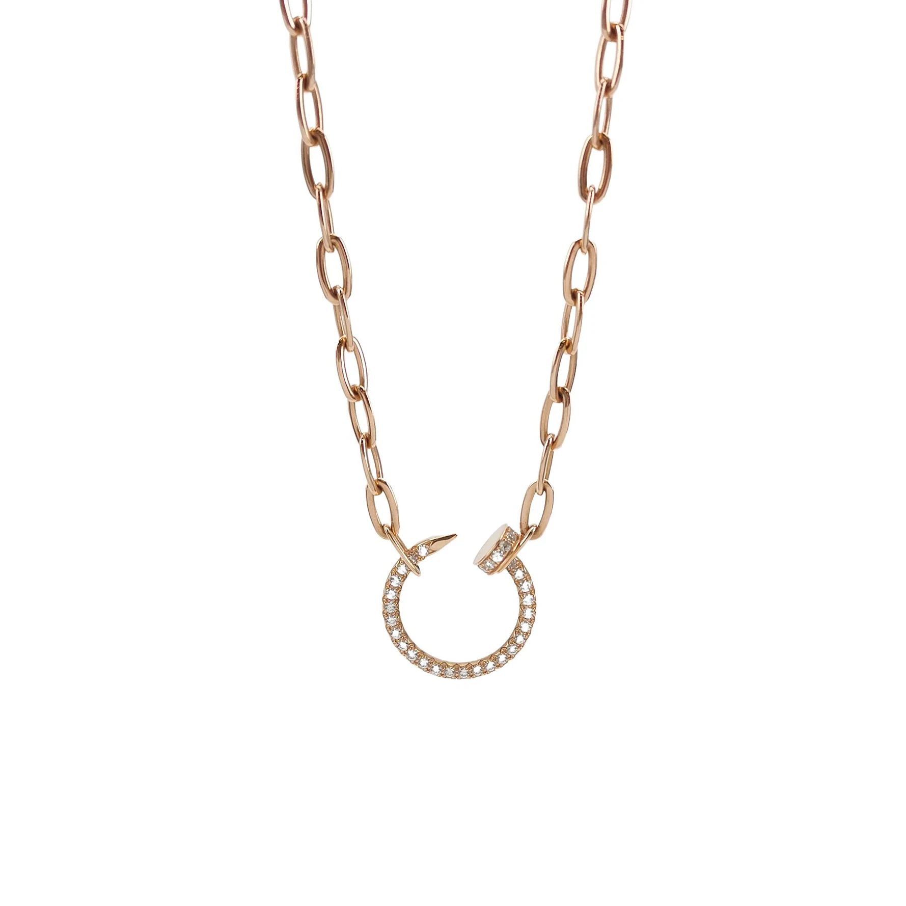 Cartier Juste un Clou Necklace, 18K Rose Gold, Diamond