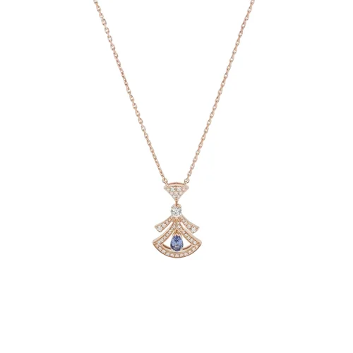 Bvlgari Divas' Dream Necklace, 18K Rose Gold, Diamond and Tanzanite