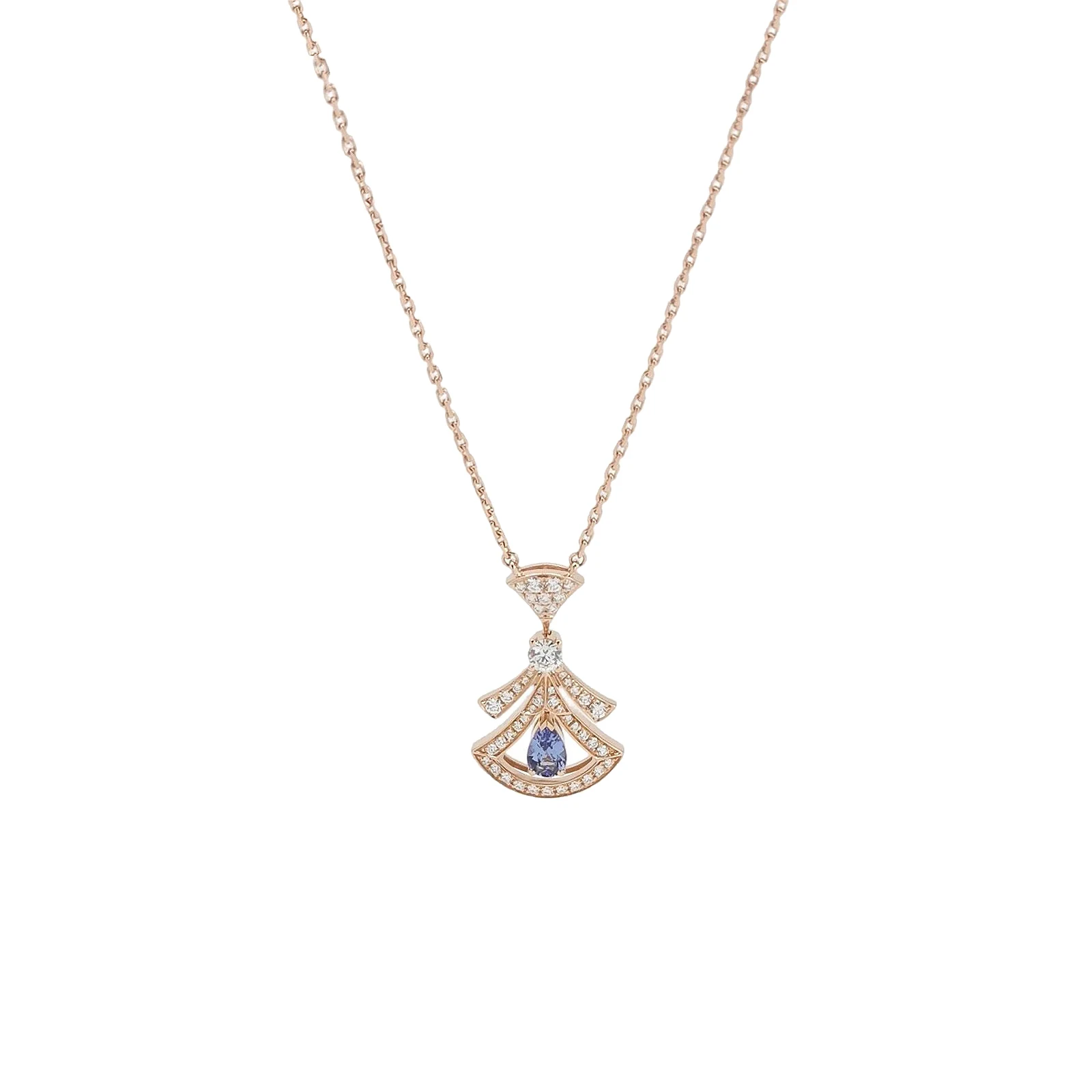 Bvlgari Divas' Dream Necklace, 18K Rose Gold, Diamond and Tanzanite