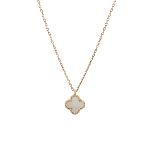 Van Cleef & Arpels Sweet Alhambra Clover Necklace, 18K Yellow Gold, Mother-of-Pearl