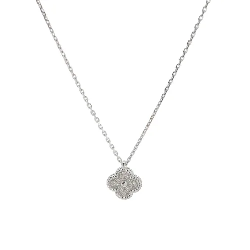 Van Cleef & Arpels Sweet Alhambra Necklace, 18K White Gold, Diamond