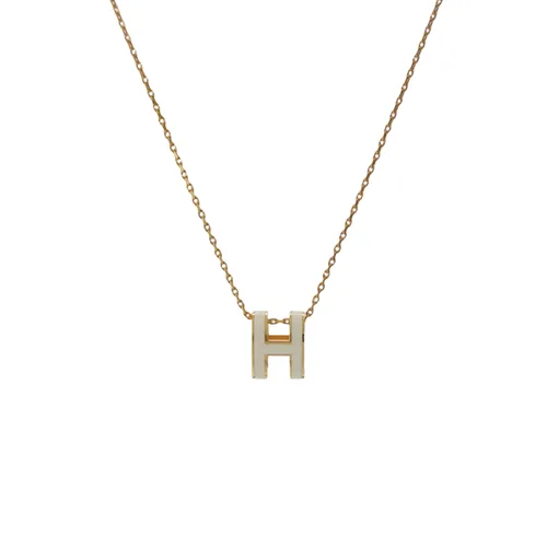 Hermès Pop H Necklace, Gold-Tone Enamel