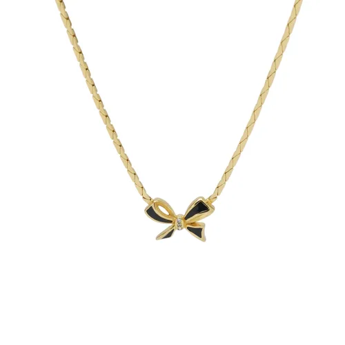 Dior Vintage Gold-Tone Bow Necklace