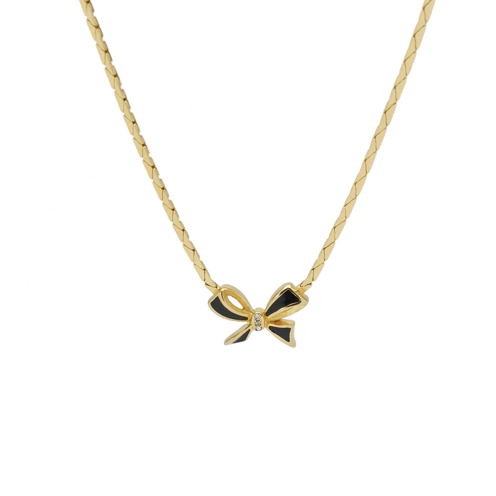 Dior Vintage Gold-Tone Bow Necklace
