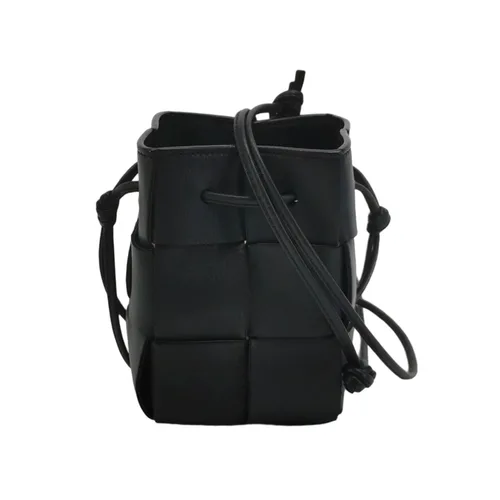 Bottega Veneta Cassette Bag, Mini, Black Intrecciato Lambskin
