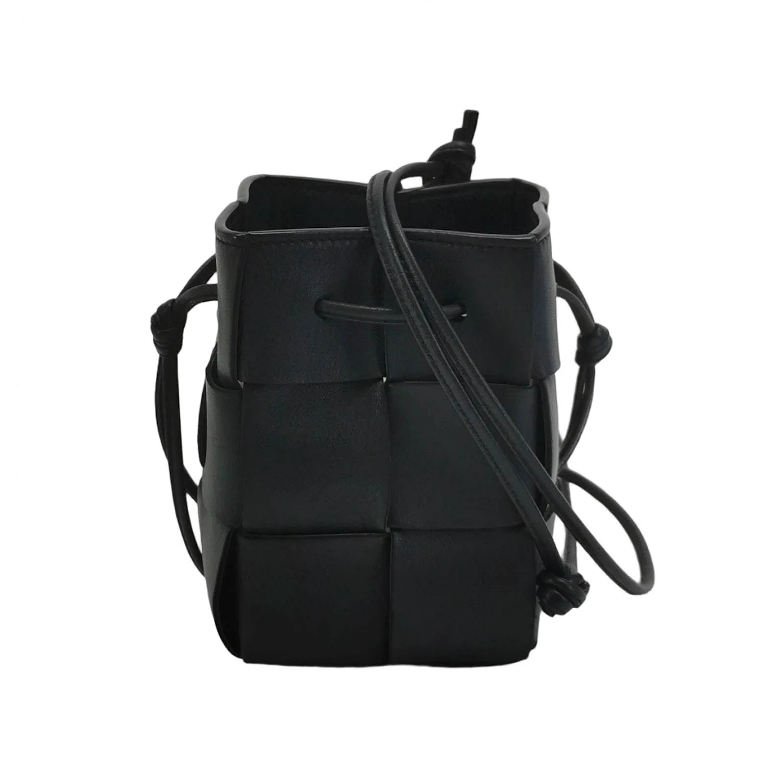 Bottega Veneta Cassette Bag, Mini, Black Intrecciato Lambskin