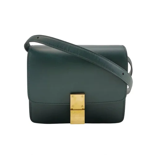 Celine Classic Box Bag, Small, Green Calfskin