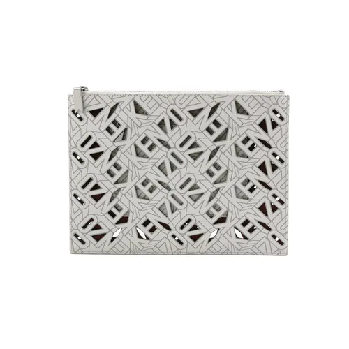 Kenzo Openwork Logo Leather Clutch