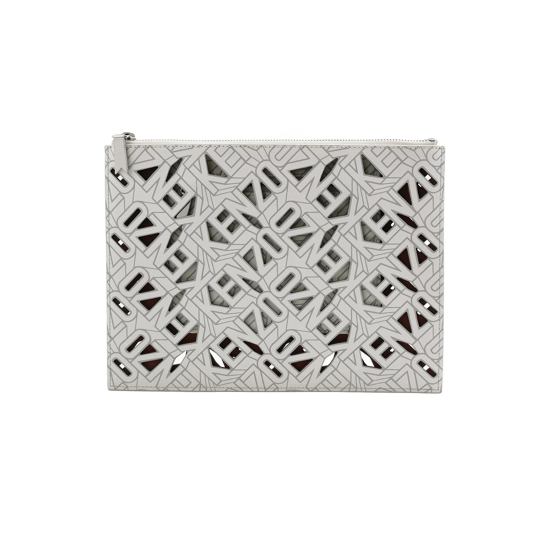 Kenzo Openwork Logo Leather Clutch