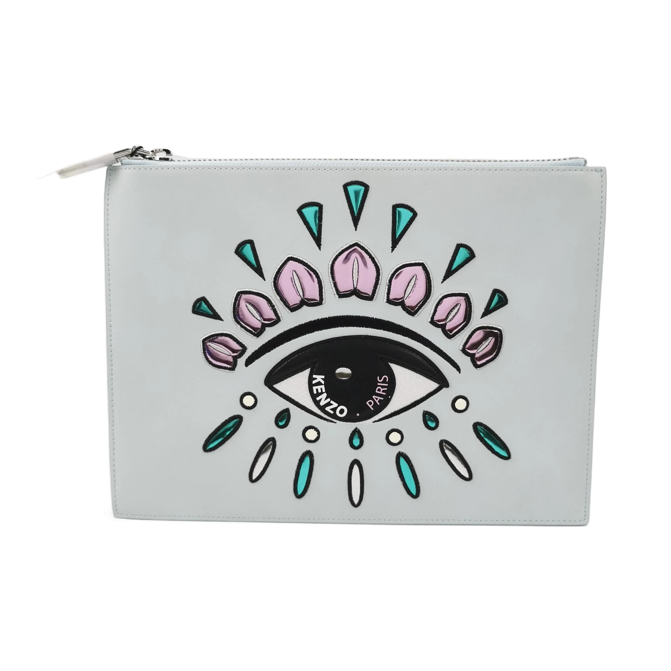 Kenzo Eye Motif Leather Clutch