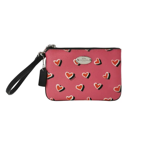 Coach Heart Print Logo Leather Handbag