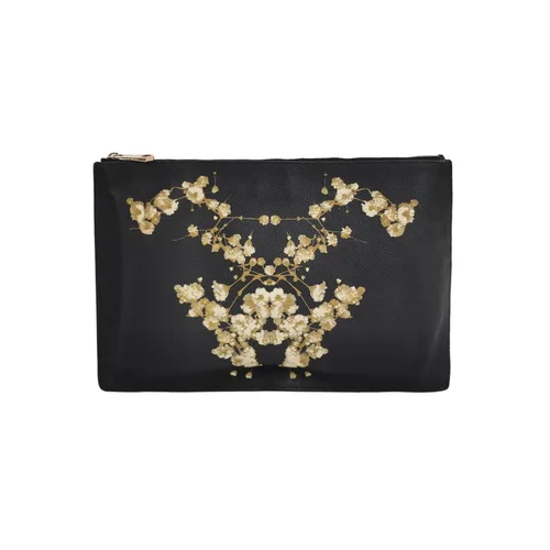Givenchy Floral Print Leather Zip Clutch