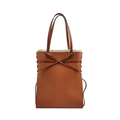 Loewe Ikebana Shoulder Bag, Calfskin, Color-Block with Embossed Bow Logo