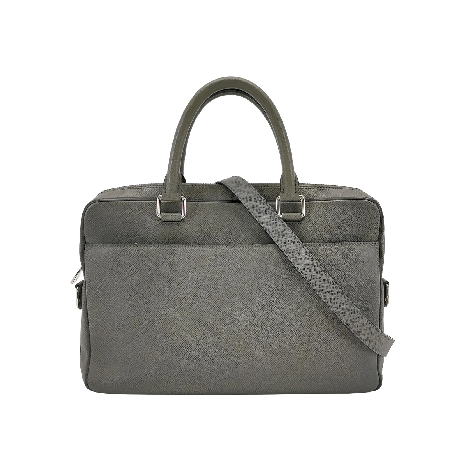 Louis Vuitton Zip Briefcase Bag, Grey Calfskin