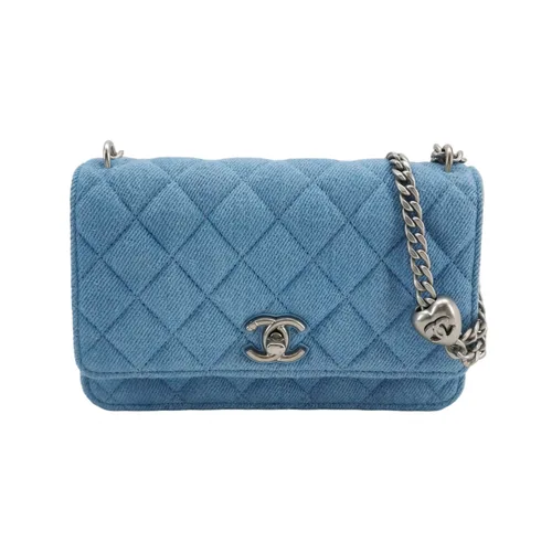 Chanel Blue Denim Quilted Double-C Crossbody Bag