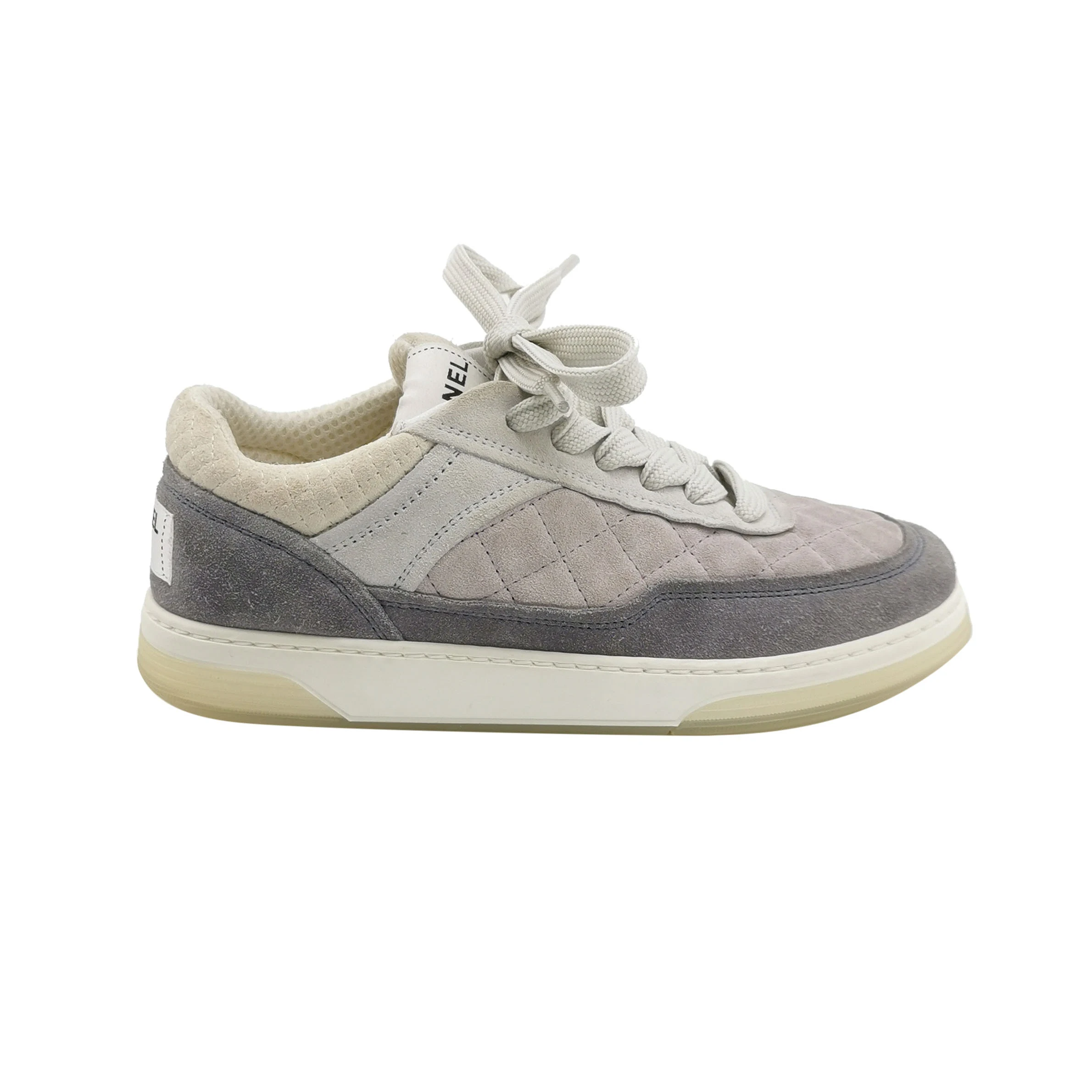 Chanel Lace-Up Sneakers, Color-Block Suede