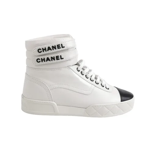 Chanel Logo Sneakers, Color-Block Calfskin