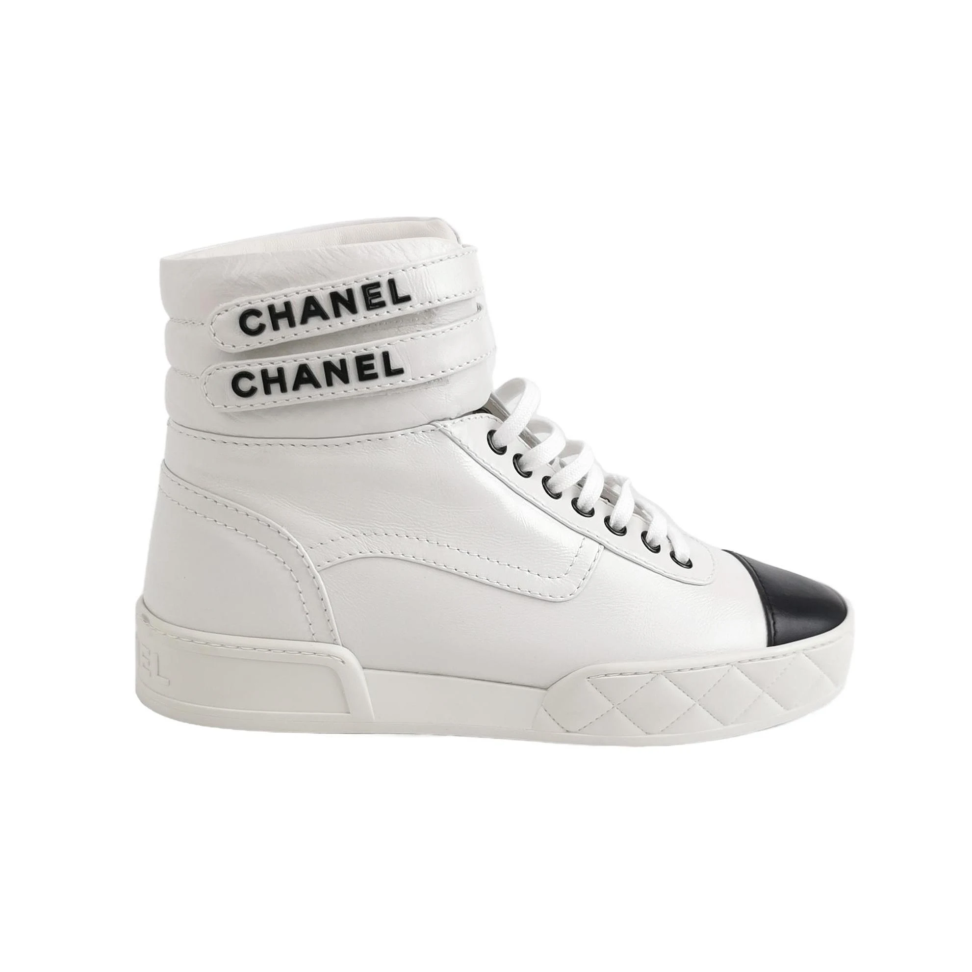 Chanel Logo Sneakers, Color-Block Calfskin