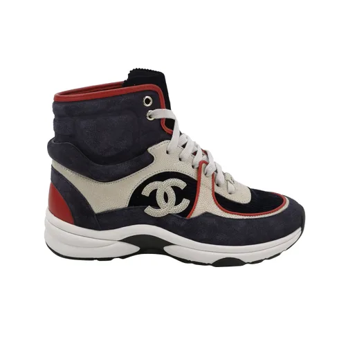Chanel Double C Logo Sneakers, Color-Block Lambskin