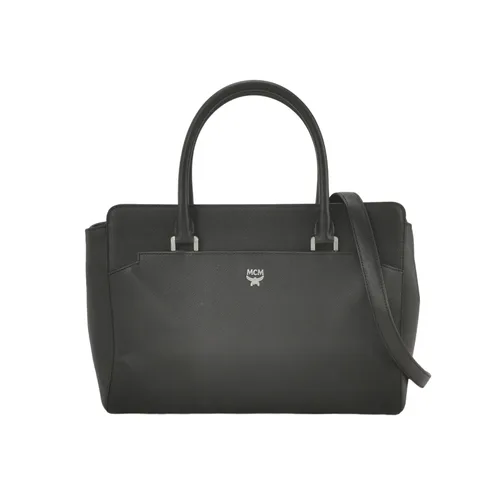 MCM Elda Leather Logo Shoulder Bag