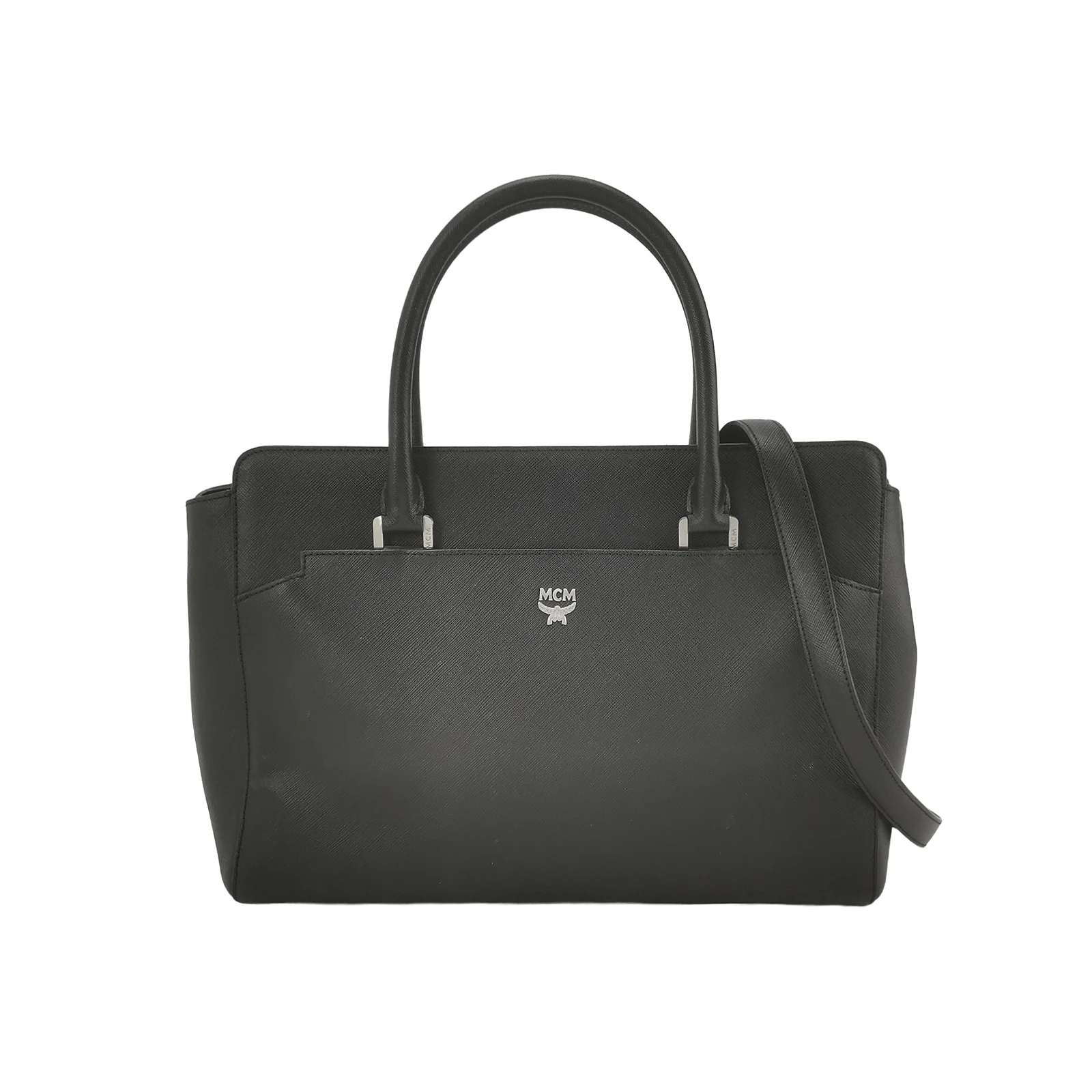 MCM Elda Leather Logo Shoulder Bag