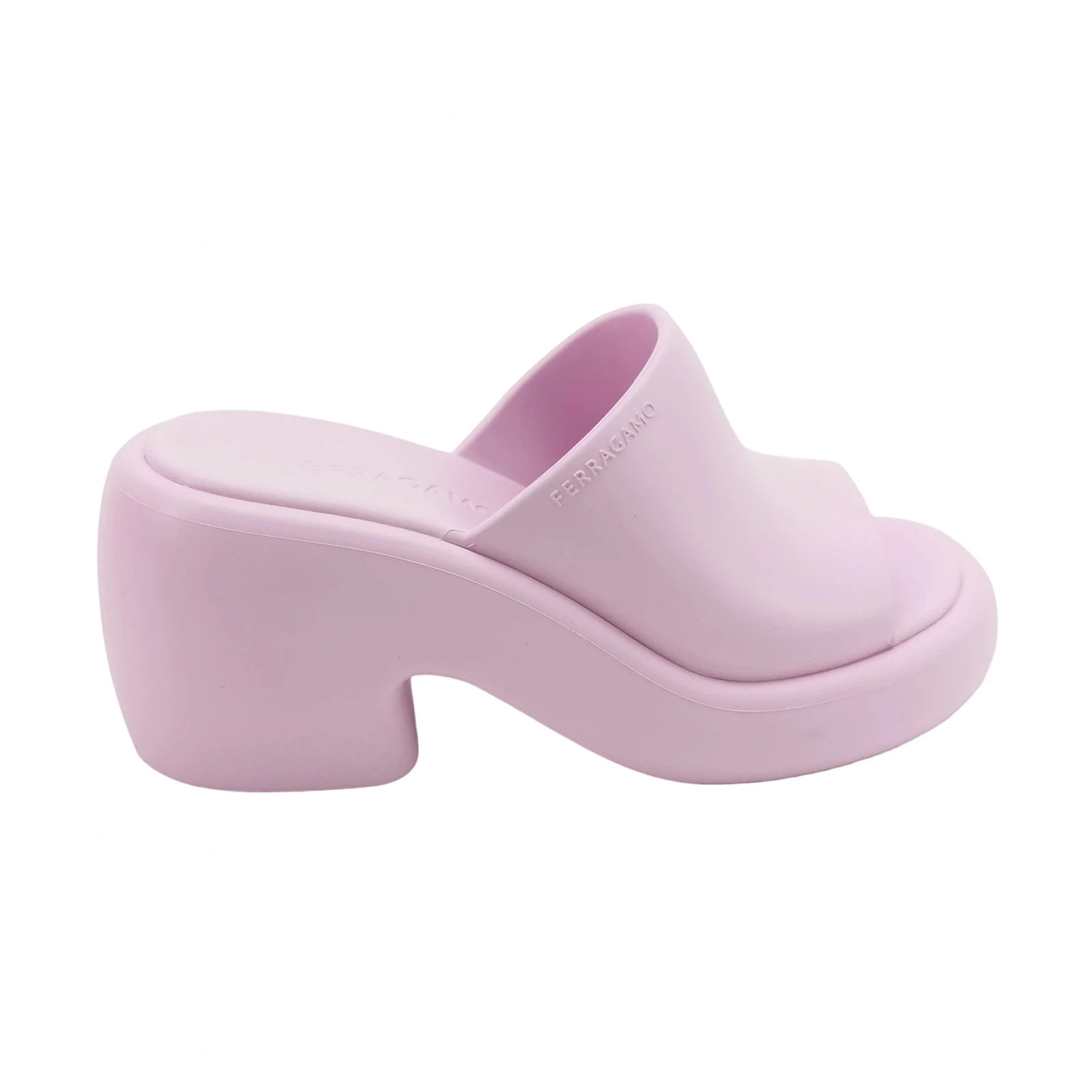 Salvatore Ferragamo Logo Platform Slide Sandals