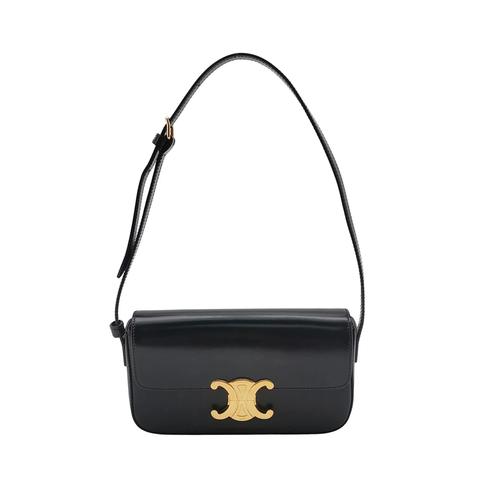 Celine Claude Bag, Black Calfskin