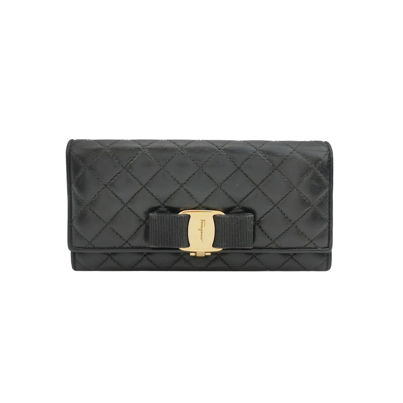 Salvatore Ferragamo Vara Bow Quilted Leather Wallet