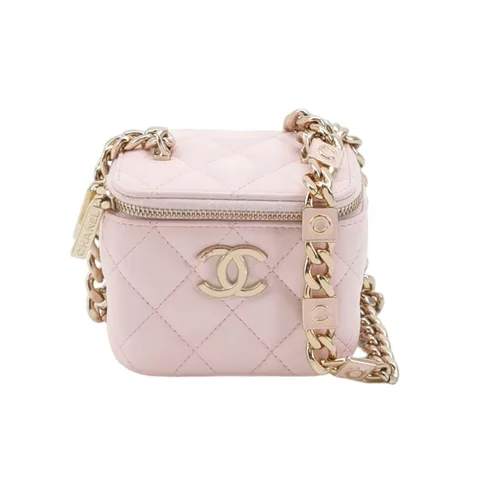 Chanel Vanity Case Bag, Pink Quilted Lambskin