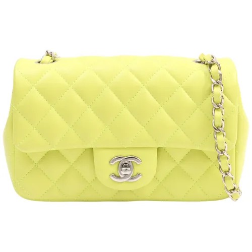 Circa 2021 Classic Flap CC Turn-Lock Chain Bag, Yellow Green