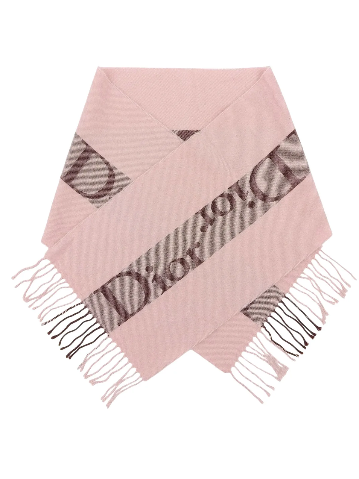 Wool Logo Line Scarf Pink Muffler