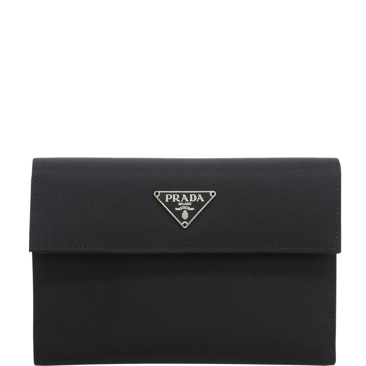 Nylon Logo Plate Wallet Black