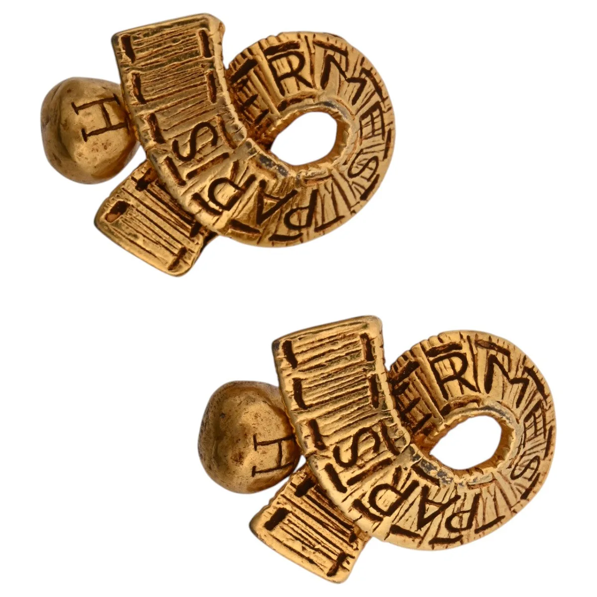 Ribbon motif cufflinks gold Other Accessories