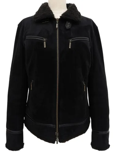 Boa Logo Embroidered Nova Check Lining Zip-Up Jacket #M Black