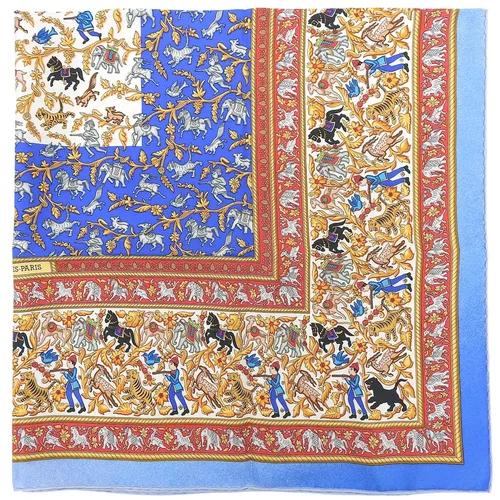 Carre 90 CHASSE EN INDE Scarf Blue/Multi