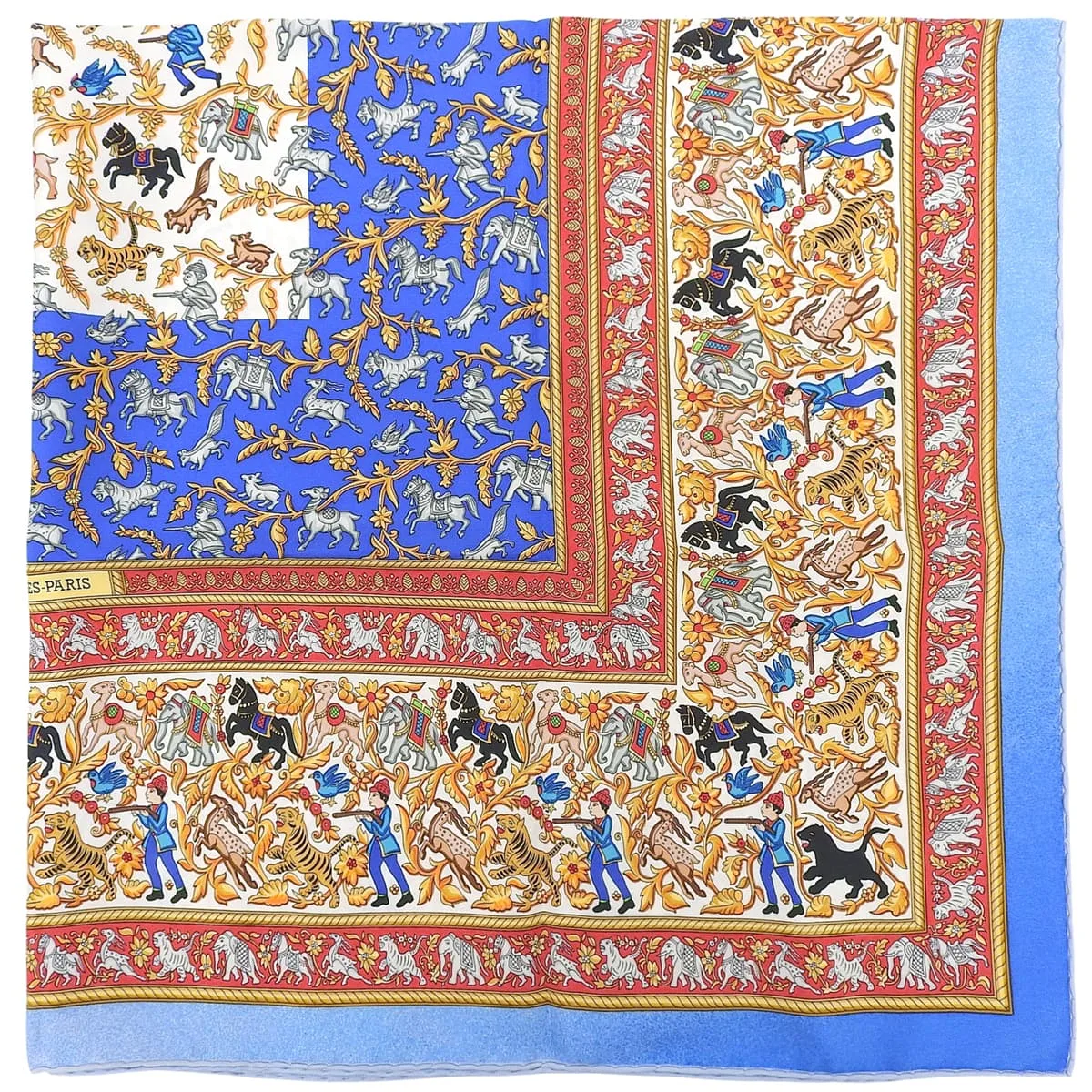 Carre 90 CHASSE EN INDE Scarf Blue/Multi