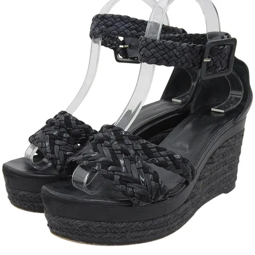 Inès Espadrille Wedge Sandals #37 Black Sandals/Mules