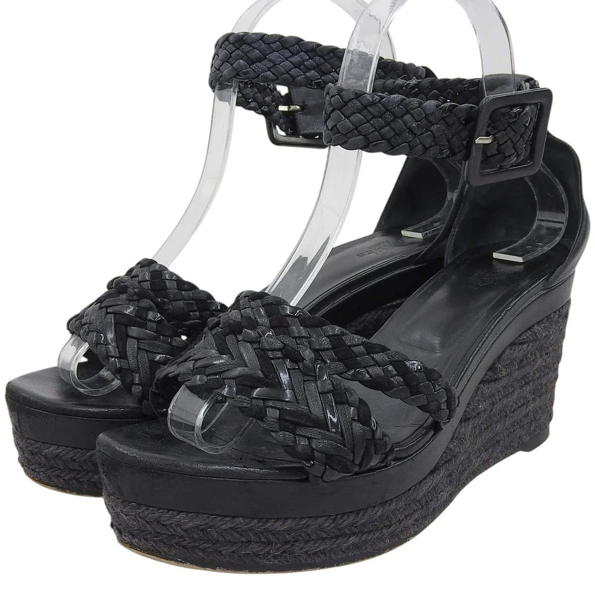 Inès Espadrille Wedge Sandals #37 Black Sandals/Mules