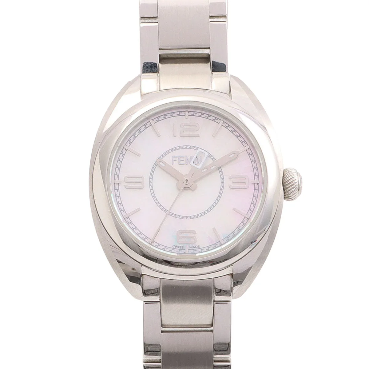 Round Logo Face Watch 21000S White Shell