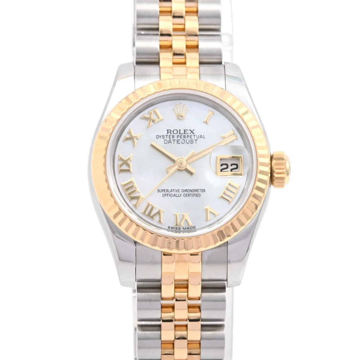 Datejust 26mm 179173NR Automatic White Shell Wristwatch