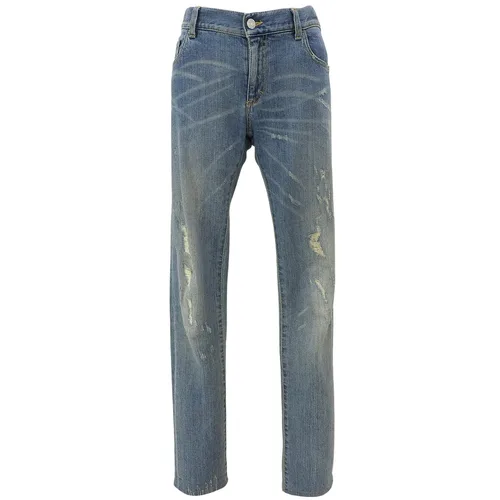 Distressed Denim Pants #42 Indigo