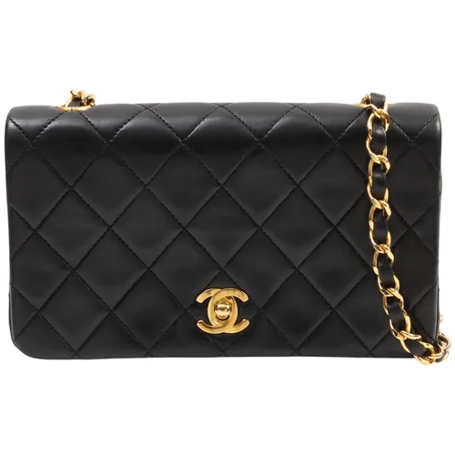 Circa 1990 Matelassé Full Flap Mini, Black Shoulder bag
