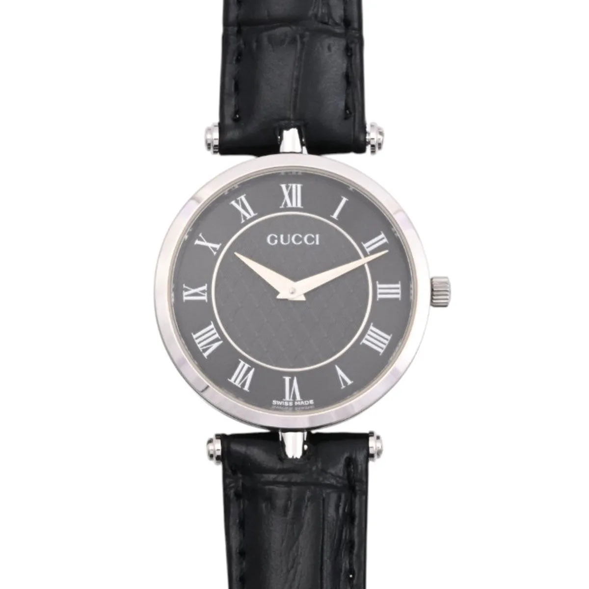 Round Logo Face Watch 2040M Quartz Black