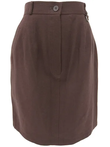 Back Logo Embroidered Skirt #M Brown