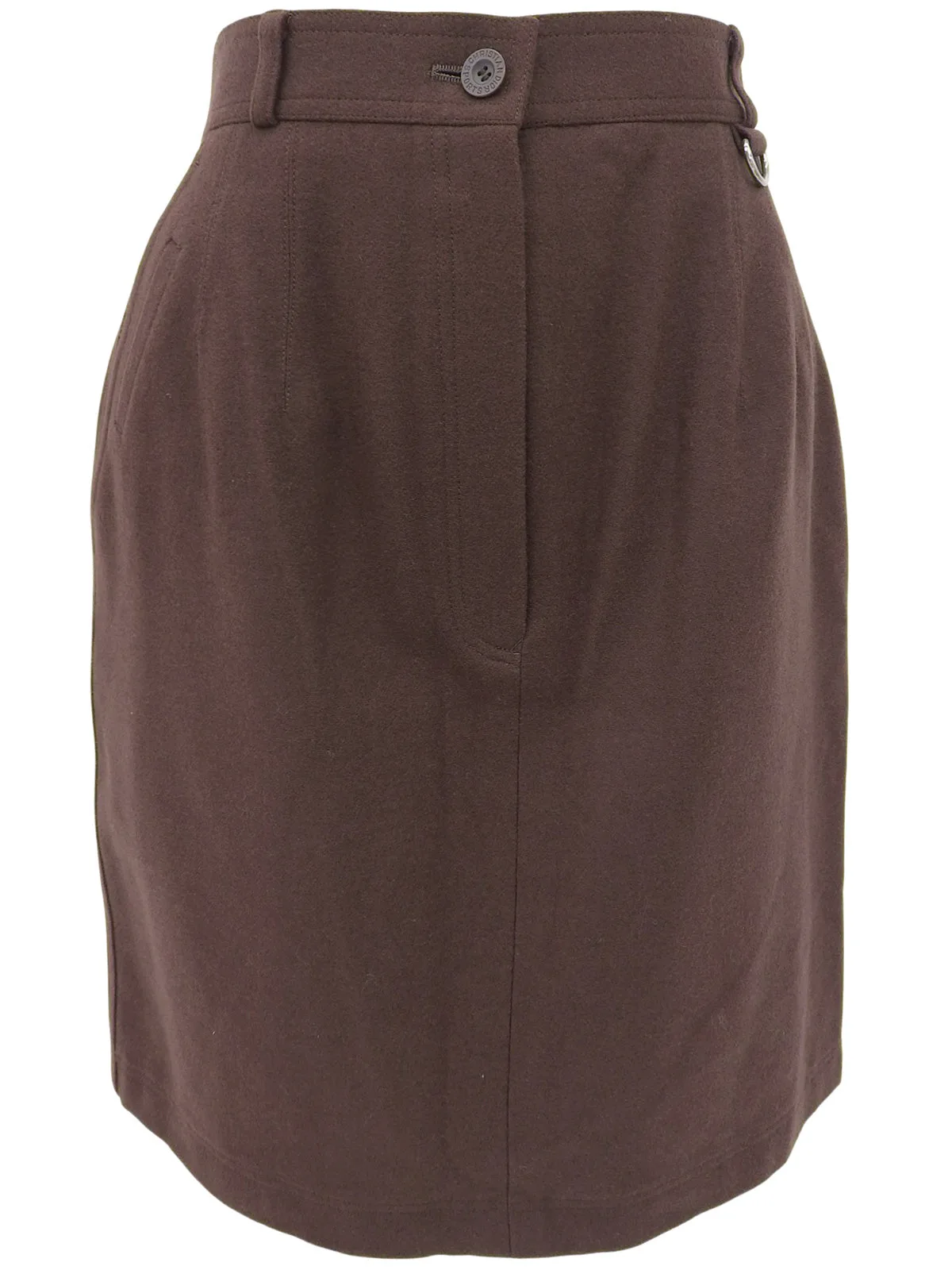 Back Logo Embroidered Skirt #M Brown